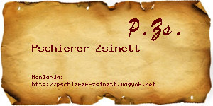 Pschierer Zsinett névjegykártya